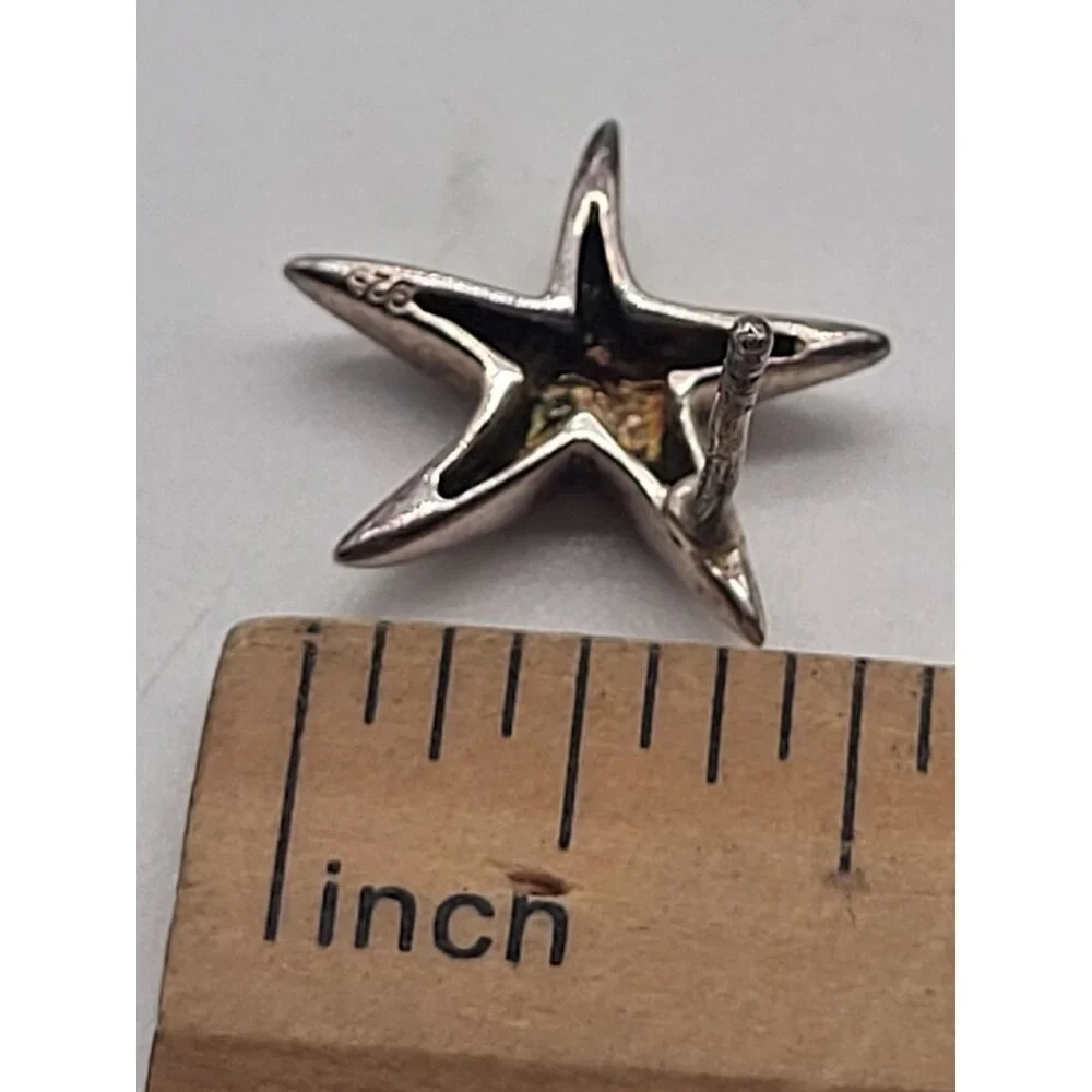 Starfish 925 Sterling Silver Stud Earrings beach sand ocean vacation coastal - Picture 7 of 9